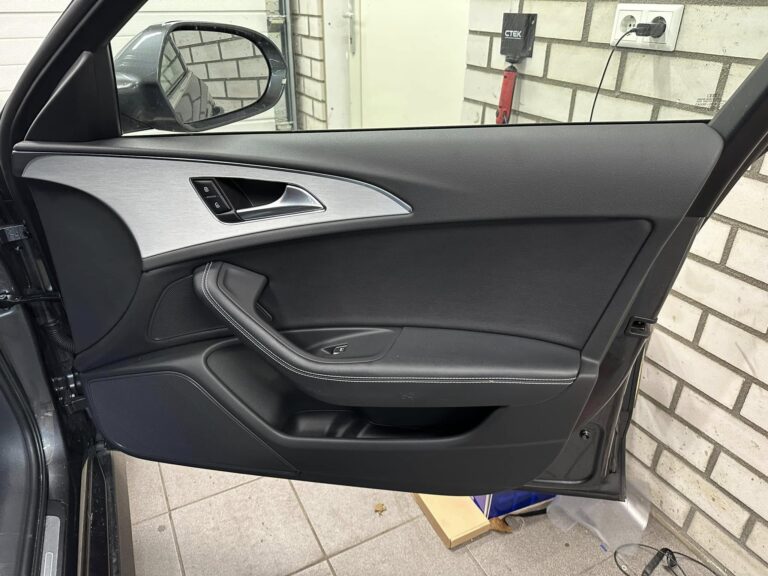 Close-up of Audi retrofit interior lighting installation