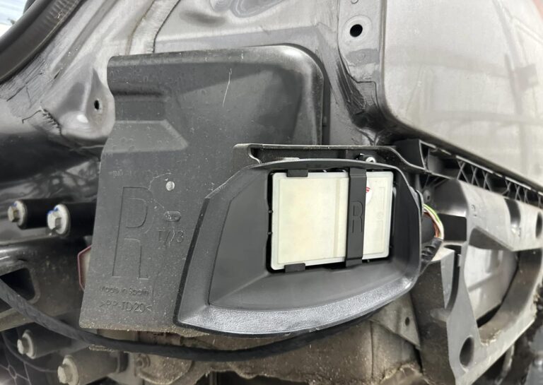 Close-up of Audi retrofit interior lighting installation