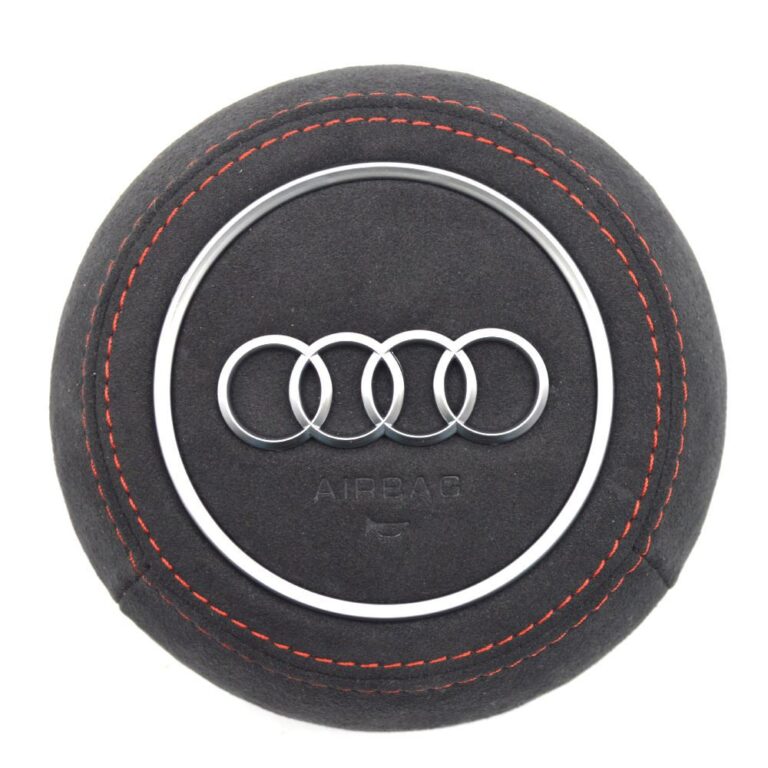 Black Alcantara Red Stitching Chrome Accents