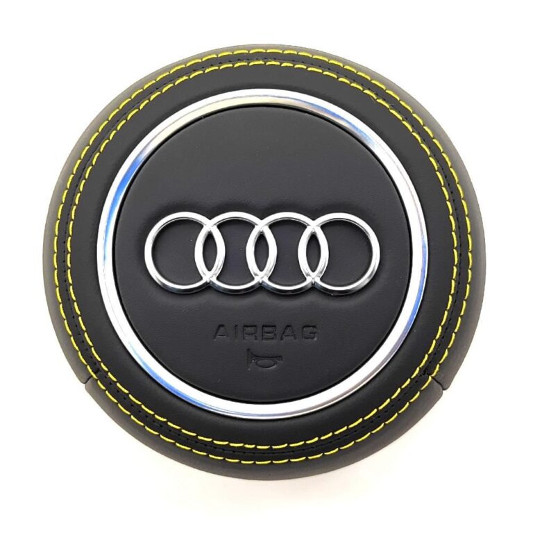 Black Leather Yellow Stitching Chrome Accents