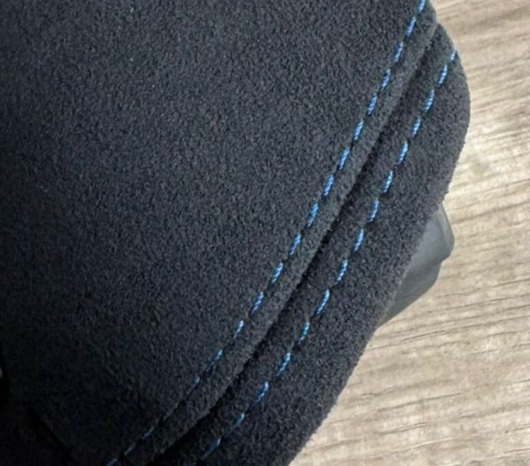 Black Alcantara Dark Blue Stitching Black Accents