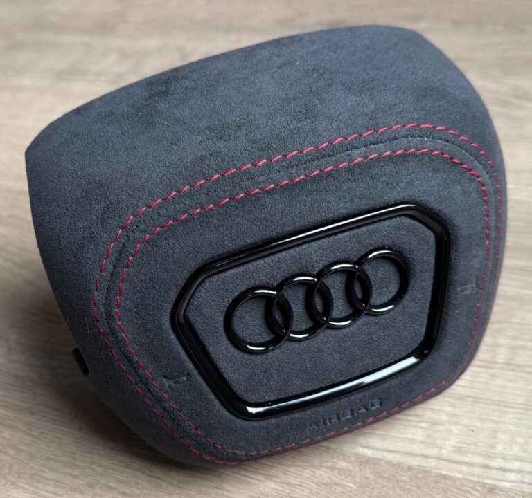 Black Alcantara Red Stitching Black Accents