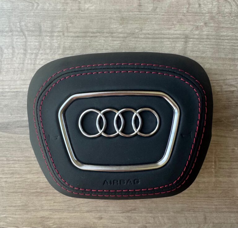 Black Leather Red Stitching Chrome Accents