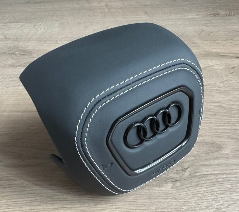 Black leather white grey stitching black optics